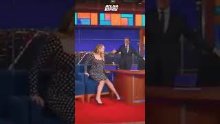 The Way Jennifer Lawrence Safely Sat Was Soo Cute On The Late Show With Stephen Colbert shorts [upl. by Tak]