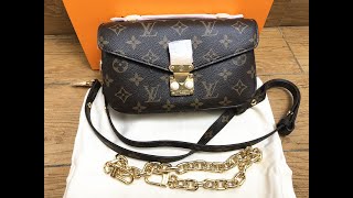 Original Louis Vuitton Pochette Metis East West Monogram Bag M46279 HD Unboxing [upl. by Holcman]