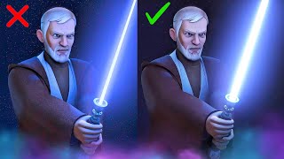 ObiWan vs Maul with THICK Lightsabers  REMASTERED [upl. by Igor526]