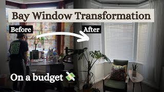 Painting our PVC bay windows and adding blinds and curtains  Full DIY Transformation Vlog 🪟 [upl. by Ahseneuq]