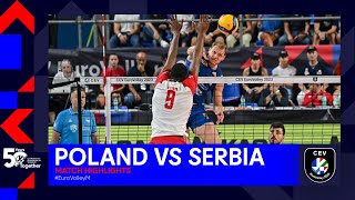 Poland vs Serbia I Match Highlights 14 Finals I CEV EuroVolley 2023 Men [upl. by Meyers]