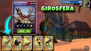 GIROSFERA ¡GIRA DE CARNIVOROS FUERTES COMBATES DE DINOSAURIOS en JURASSIC WORLD THE GAME [upl. by Lupien403]