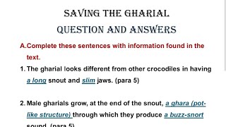 Saving The Gharial Class 8 Question Answer Gulmohar Book Golden Jubilee Edition [upl. by Emalee410]