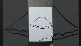 Cara menggambar gunung meletus [upl. by Anaeg]