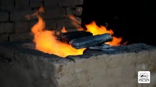 Damascus Steel Forging Process on Power Hammer [upl. by Elrebmik]