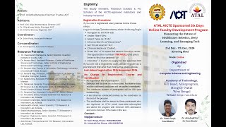 ATAL AICTE Sponsored Online Faculty Development Program  Day 4 [upl. by Phaih982]