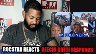 Rocstar Reactions Geechi Gotti Responds to Bricc Baby amp Presses No Jumper [upl. by Ynohtna]