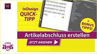 Artikelabschluss erstellen – InDesign QUICKTIPP [upl. by Libys741]