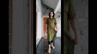 Anouk olive green Anti viral geometric printed kurta myntra [upl. by Ocirnor]