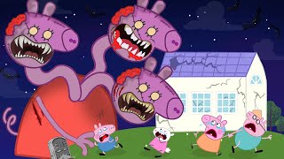 PEPPA PIG TURNED INTO A GIANT 3HEAD ZOMBIE AT SCHOOL SAD STORY OF PEPPA REBECCA RABBIT DANNY [upl. by Barrington]