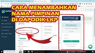 Cara Menambahkan Nama Pimpinan di Dapodik LKP [upl. by Emmerich]