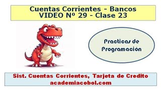 video 29  Clase 23  Practicas de Programación Ctas Ctes Bancarias  Tarjeta de crédito [upl. by Eilitan]