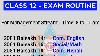 NEB Class 12 Exam Routine 2081  NEB Exam Routine  Grade 12 Exam Routine 208081  Class 12 Routine [upl. by Denny997]