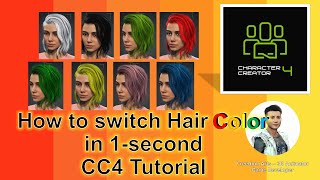 How to Change Hair Color in Character Creator 4  Step by Step Guide [upl. by Anaderol]