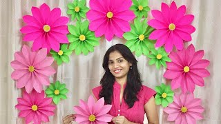 Very Easy Paper Flower Decoration at home  Decoration ideas for any occasion at home [upl. by Lash]