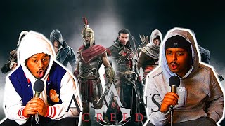 NON ASSASSINS CREED Players React to All Assassins Creed Cinematic Trailers Part 1 [upl. by Dauf]