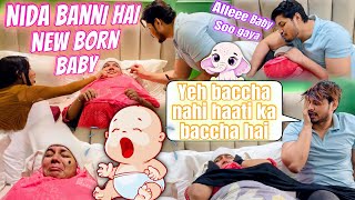 Nida Ne Chakaya Sufiyan Ko Bacche Ka Mazza🤣 Nida Banni Hai New Born Baby😋🐣 Sufiyan And Nida♥️ [upl. by Anigar]