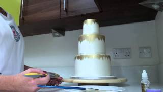 How to PaintCreateApply Antique Edible Gold Effect on the side of a Cake Step by Step Tutorial [upl. by Ezekiel]