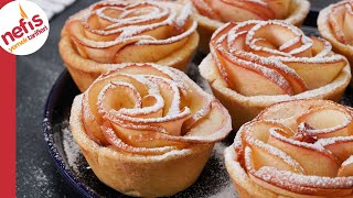 Yemeye Kıyamadık 😍 Gül Şeklinde Elmalı Tart Tarifi 🍎 [upl. by Naitsyrk]