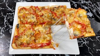 Pizza pâte liquide express sans mettre la main à la pâte 🍕 En 2 minutes [upl. by Aretse]