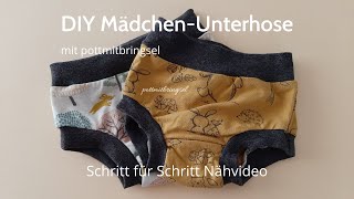 MädchenUnterhose nähen  ohne Schnittmuster  mit Zwickel  Stoffresteverwertung  pottmitbringsel [upl. by Rosenthal]