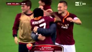 Roma  Juve 10 2212014  Coppa Italia  Gervinho  Paglia Bersani [upl. by Buckley]