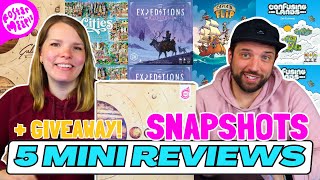 5 Mini Board Game Reviews  GIVEAWAY  Board Game Snapshots [upl. by Aikat]