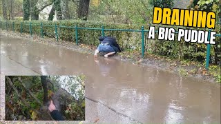 006 Draining a big puddle during rain in Germany [upl. by Ellwood]