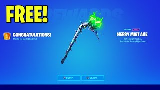 How to GET MINTY AXE PICKAXE for FREE Free Merry Mint Axe in Fortnite Season 2 [upl. by Trepur]