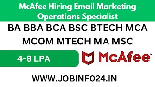 McAfee Hiring Email Marketing Operations Specialist [upl. by Anirtik]