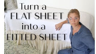 How to make a fitted sheet from an unused flat sheet [upl. by Dusa]