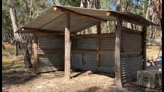 Wood Shed Build for under 100 completed over a Weekend Using Recycled and Natural resources [upl. by Atsirk]