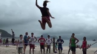 Treino na Copa Nacional de Slackline 2012  Praia de Icaraí [upl. by Tartan]