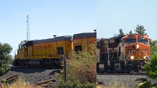 BNSF 3748 Sac Local North amp UPY 651 Florin Flyer Local Shoving North At Brighton  Sacramento CA [upl. by Igenia]