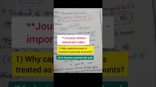 Why Capital Ac treated as Personal Ac Business started with Cash Journal entry class 11 shorts [upl. by Ahsekam]