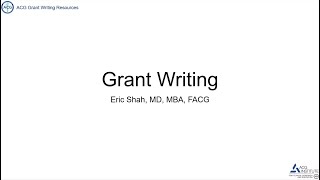 ACG Grant Writing Tips  Grant Writing Overview [upl. by Jaynell552]