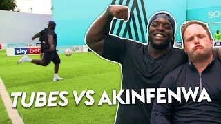 Akinfenwa goes BEAST MODE in Volley Challenge 💪  Tubes vs Bayo Akinfenwa [upl. by Spohr]