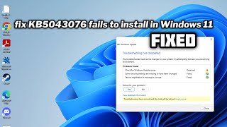 FIXED KB5043076 fails to install in Windows 11  2024 [upl. by Carey]