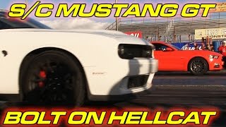 Supercharged 15 Mustang v Hellcat Challenger [upl. by Darrel]