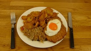 Bendig  Schnitzel  Sauerkraut  Fried Potatoes  Bratkartoffeln [upl. by Perceval]