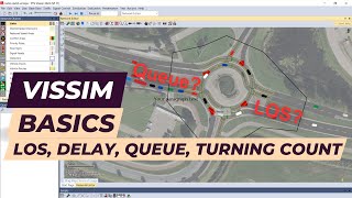 Vissim Tutorial  Queue LOS Delay Turning count [upl. by Celestine]