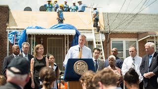 De Blasio Administration marks Significant Progress on Sandy Recovery [upl. by Aramit]