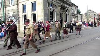 Local Defence Volunteers marching at Crich Tramway Village 1940s event 2018 [upl. by Adniled]