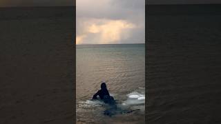 Mermaid in ice water Lake Michigan [upl. by Dannel]