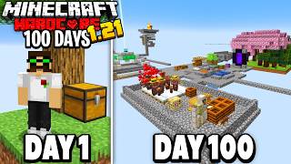 I Survived 100 Days in SKYBLOCK in 121 Hardcore Minecraft [upl. by Azeria]