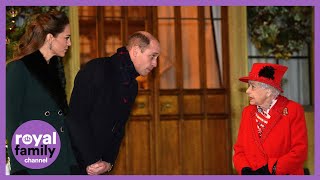 Watch the Duchess of Cambridge Curtsy to the Queen as Royals Bid Farewell at Windsor Castle [upl. by Kacey672]