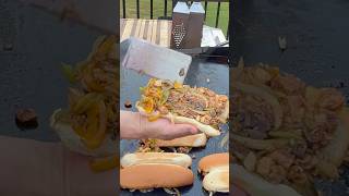 Chopped Chicken Hoagie Sandwich  Griddle Recipe weber griddle blackstone grill Chicken Philly [upl. by Rains]