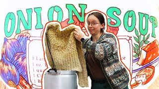 How to give Faded Clothing new Life with Onionskins Overdyeing my Favorite Sweater [upl. by Blondelle]