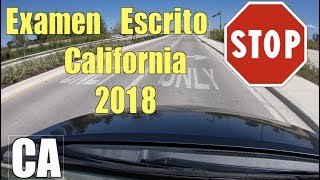 EXAMEN DE MANEJO ESCRITO DE CALIFORNIA 2018PREGUNTAS EN ESPAÑOL [upl. by Adnav]