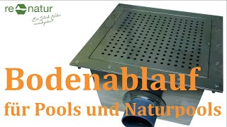 Bodenablauf 350  350 mm aus Edelstahl für Pools Schwimmteiche und Naturpools [upl. by Nailimixam]